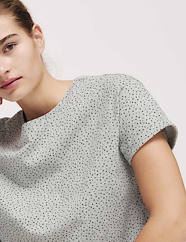 Cotton Rich Printed Cropped Pyjama Set