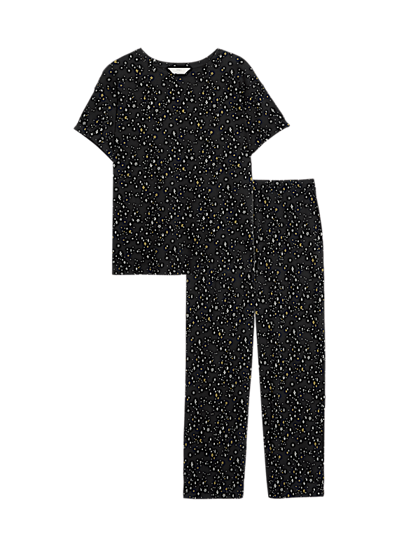 Cotton Rich Printed Cropped Pyjama Set