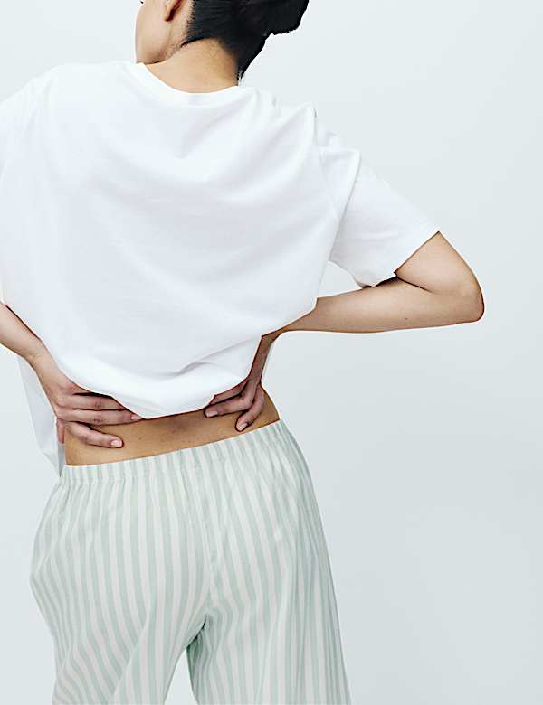 Pure Cotton Pyjama Set With Woven Bottoms  - US