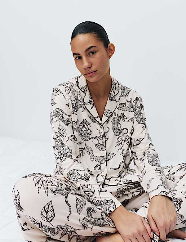 Soft Touch Printed Revere Pyjama Set - LT
