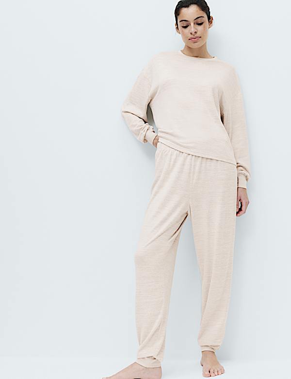 Cosy Knit Printed Cuffed Pyjama Set - AU