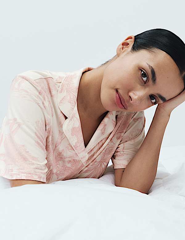 Soft Touch Printed Revere Shortie Set - US