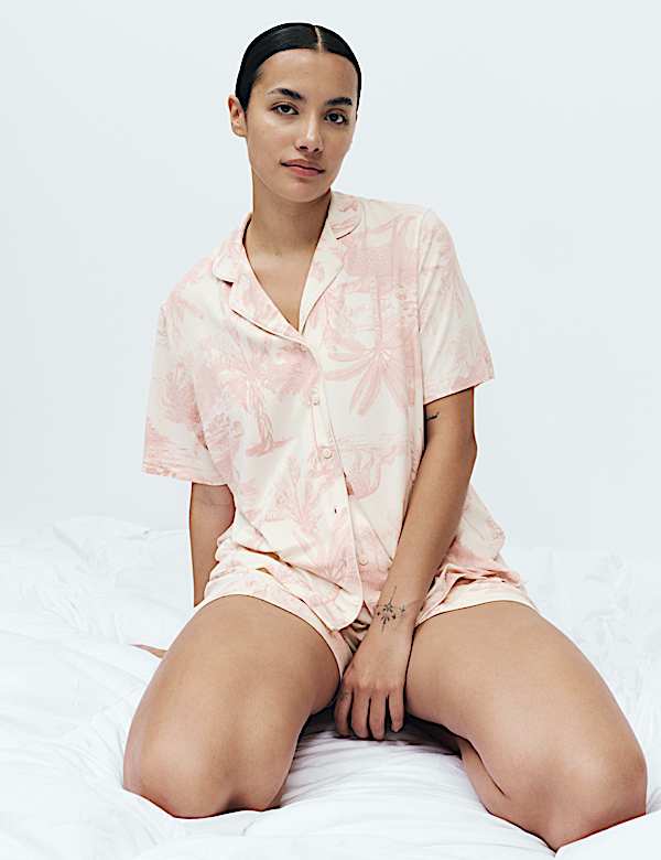 Soft Touch Printed Revere Shortie Set - US