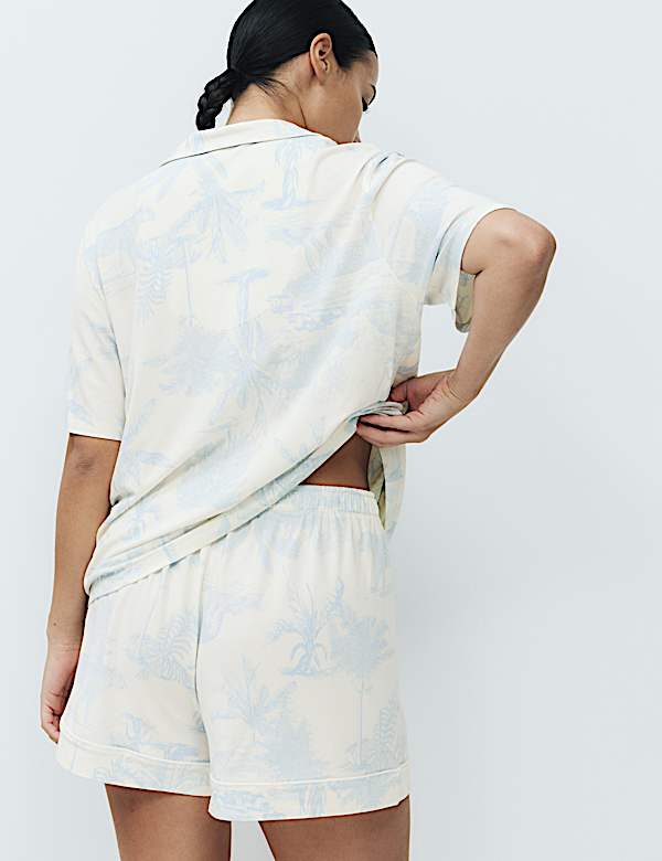 Soft Touch Printed Revere Shortie Set - NZ