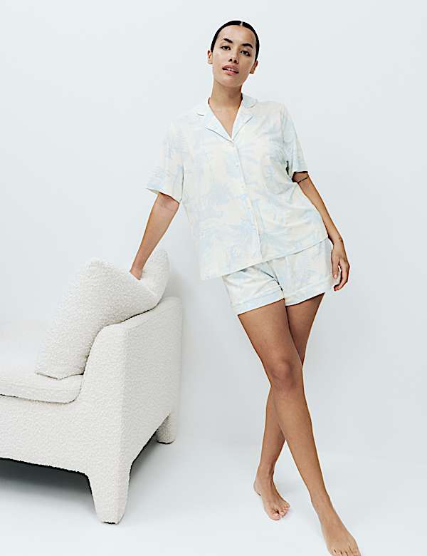 Soft Touch Printed Revere Shortie Set - NZ