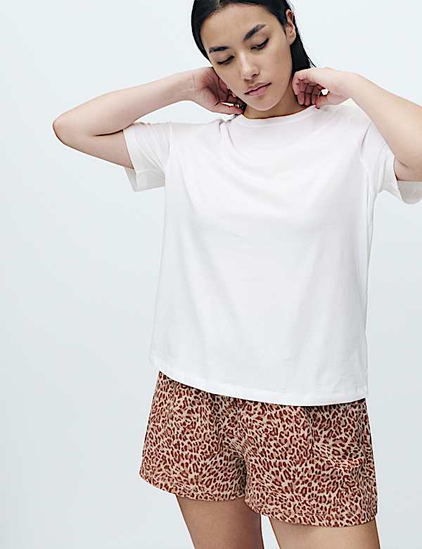 Cotton Rich Printed Shortie Set - GR