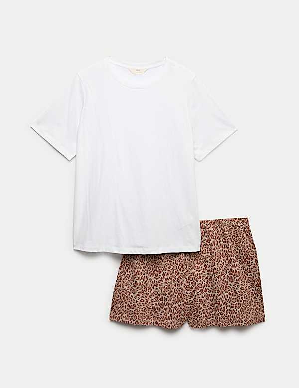 Cotton Rich Printed Shortie Set - GR