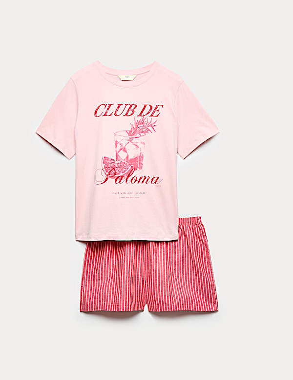 Korte, katoenrijke pyjama met print - NL