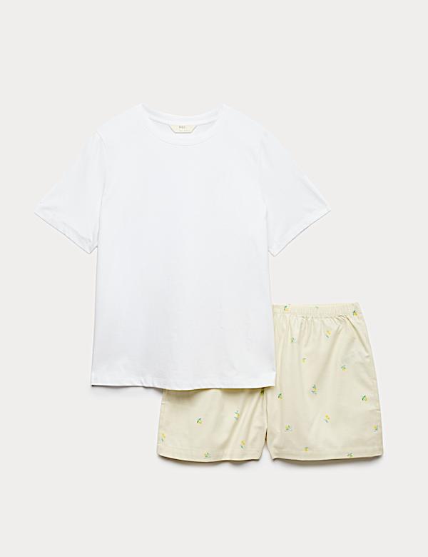 Cotton Rich Printed Shortie Set - GR