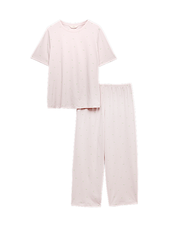 Pure Cotton Printed Cropped Pyjama Set