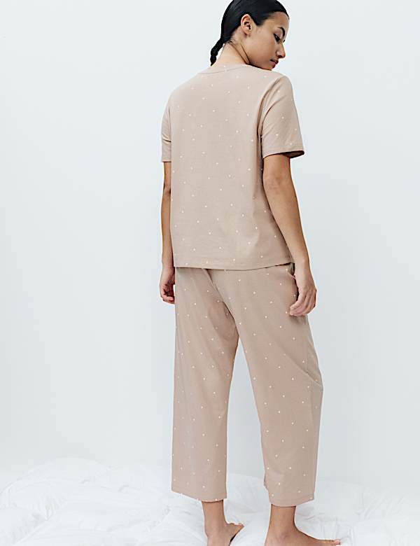 Cotton Rich Printed Cropped Pyjama Set