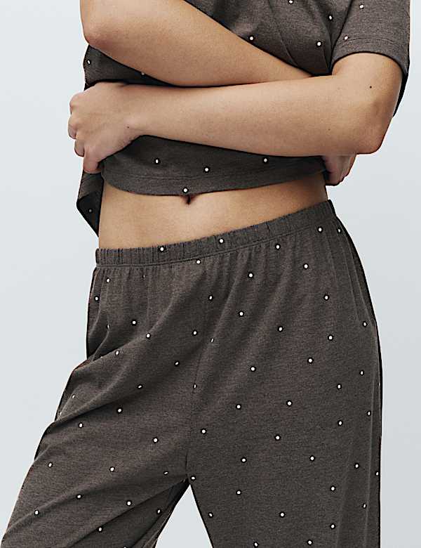 Pure Cotton Printed Cropped Pyjama Set