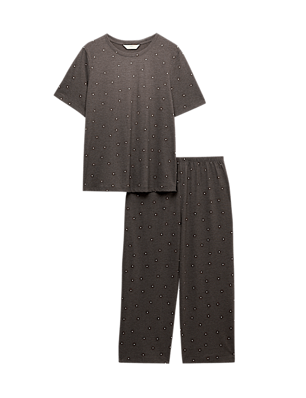 Pure Cotton Printed Cropped Pyjama Set