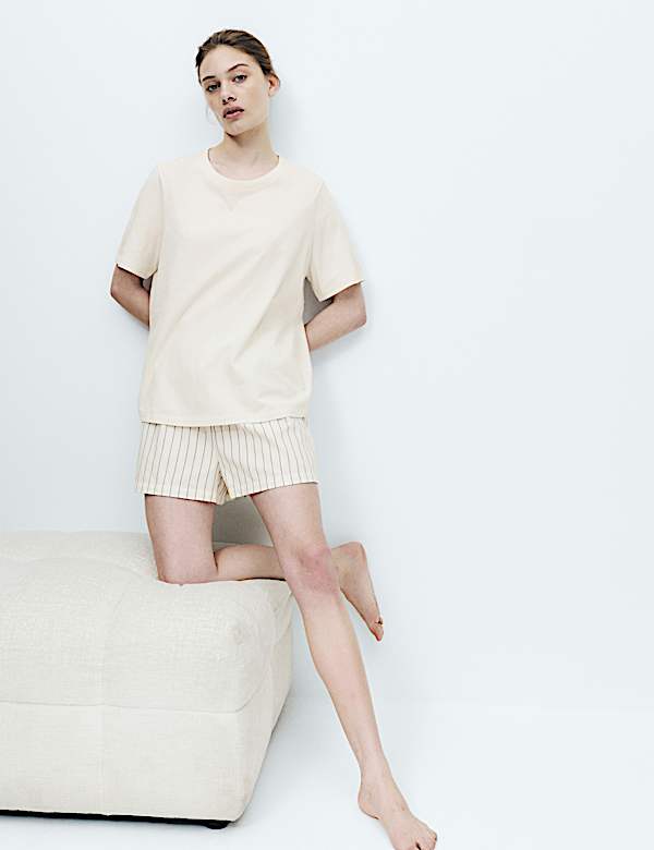 2 Pack Cotton Rich Jersey Woven Shortie Pyjama Sets - US