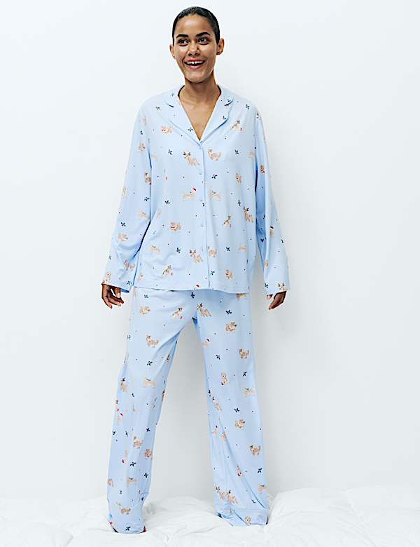 Soft Touch Printed Revere Pyjama Set