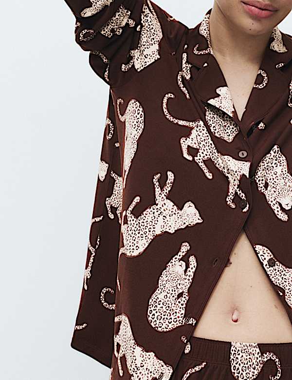 Soft Touch Patterned Revere Pyjama Set - AL
