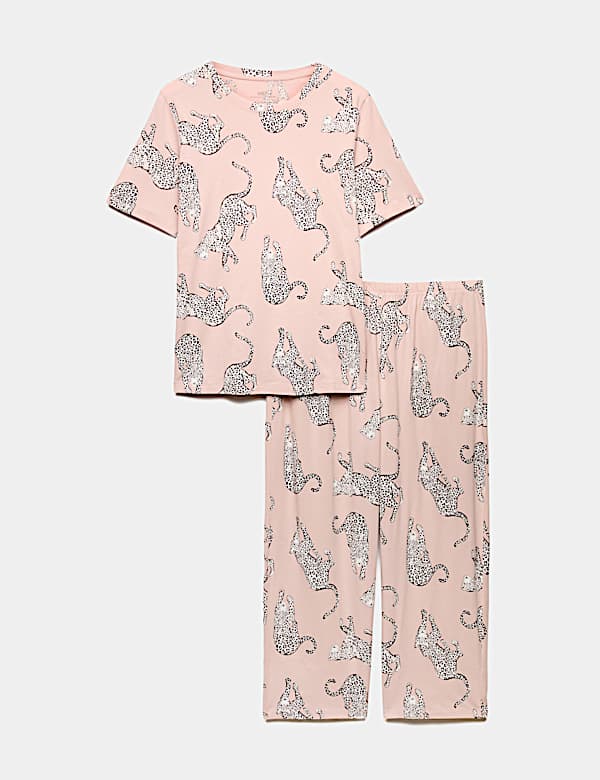 Pure Cotton Printed Cropped Pyjama Set - JO