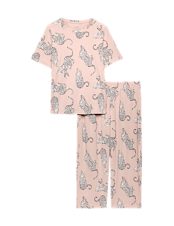 Pure Cotton Printed Cropped Pyjama Set