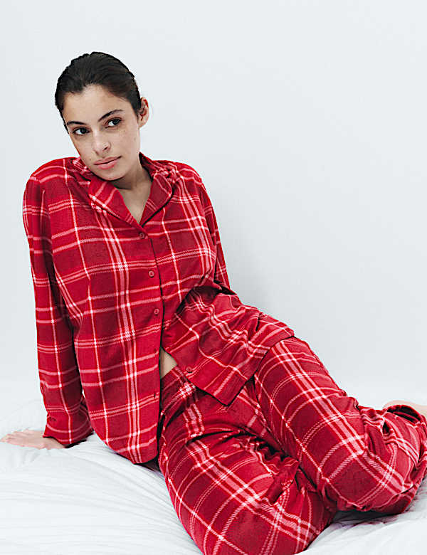 Fleece Printed Revere Pyjama Set
