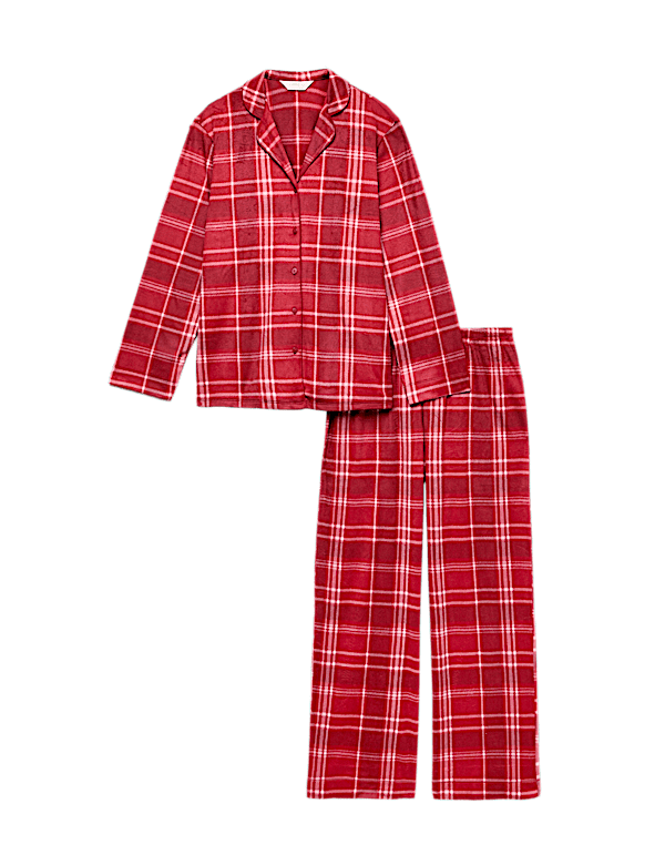 Fleece Printed Revere Pyjama Set