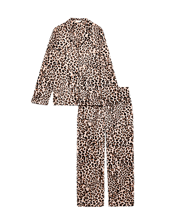 Fleece Printed Revere Pyjama Set