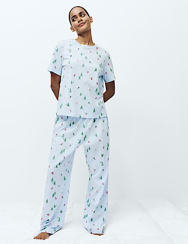 Pure Cotton Printed Short Sleeve Pyjama Set