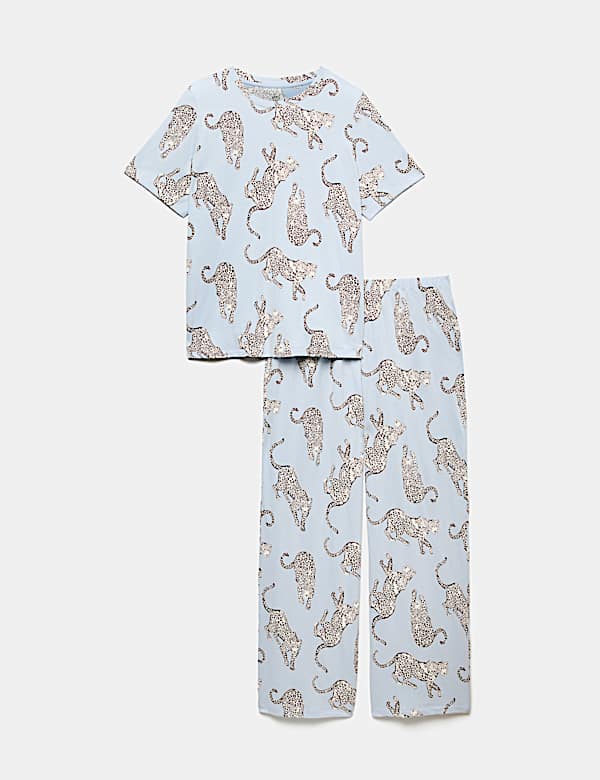 Pure Cotton Printed Short Sleeve Pyjama Set - US