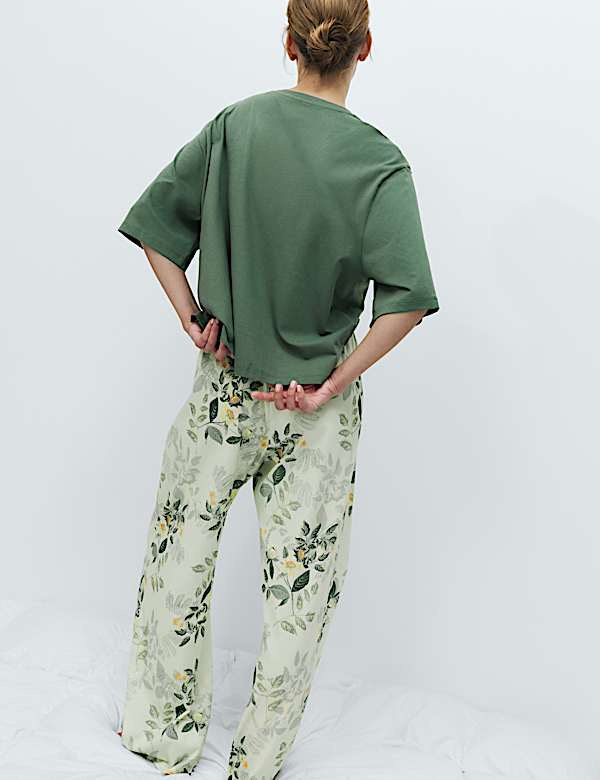 Pure Cotton Printed Drop Shoulder Pyjama Set - NZ