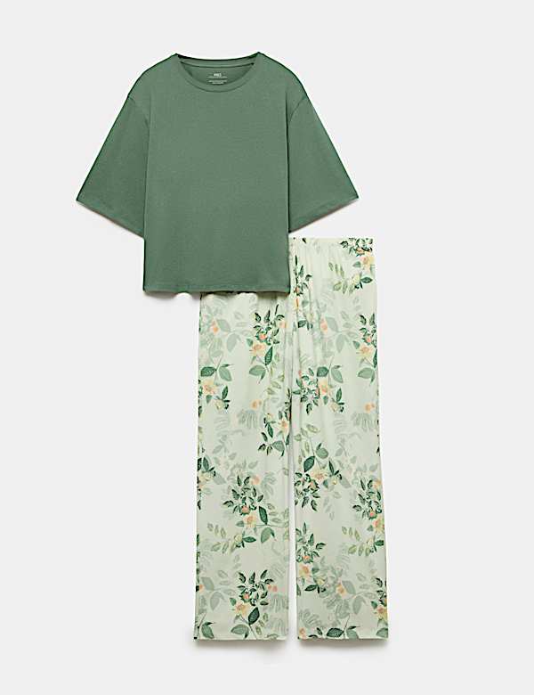 Pure Cotton Printed Drop Shoulder Pyjama Set - NZ