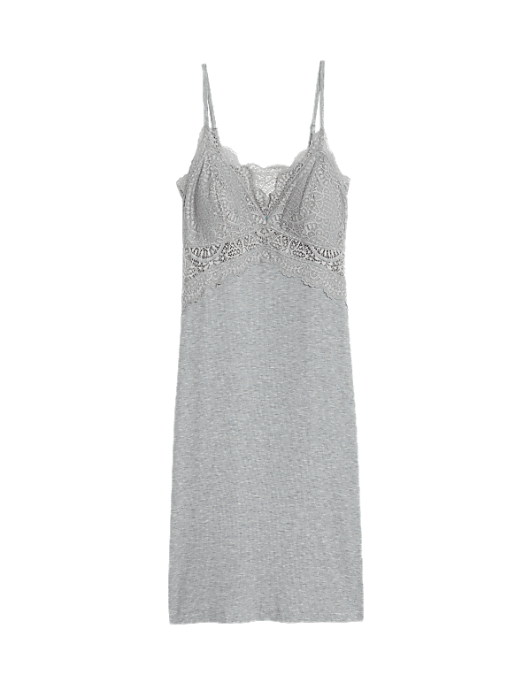 Body Soft™ Lace Trim Ribbed Chemise