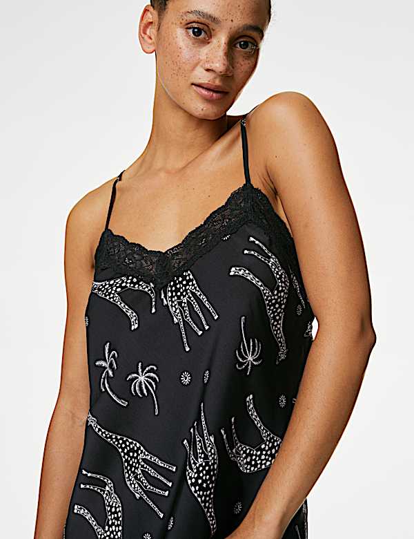 Dream SatinTM Giraffe Print Chemise