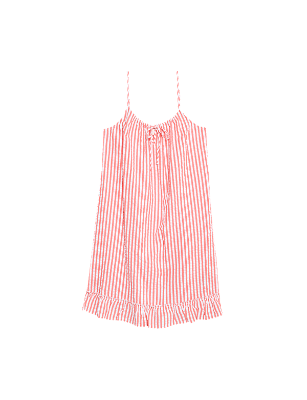 Pure Cotton Waffle Striped Chemise