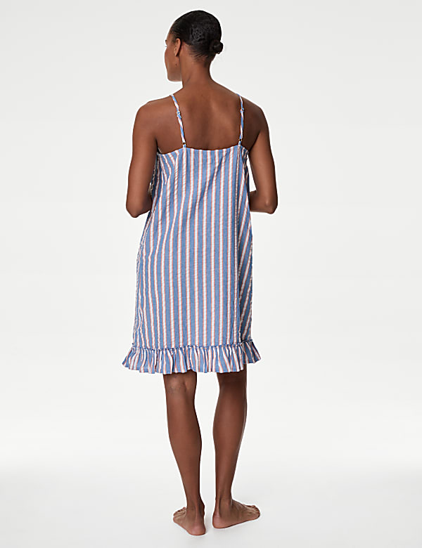 Pure Cotton Waffle Striped Chemise
