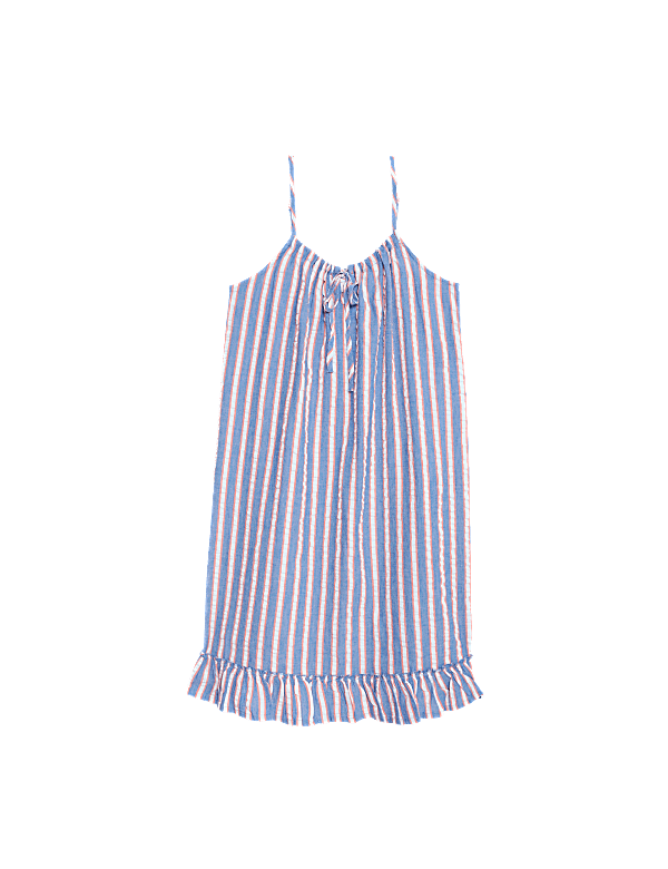 Pure Cotton Waffle Striped Chemise