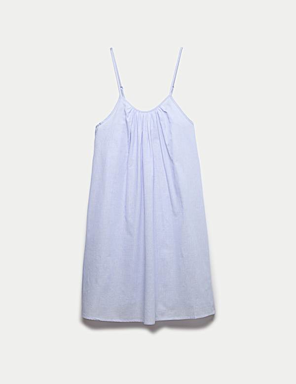 Nuisette coupe courte 100 % coton &agrave; rayures - LU