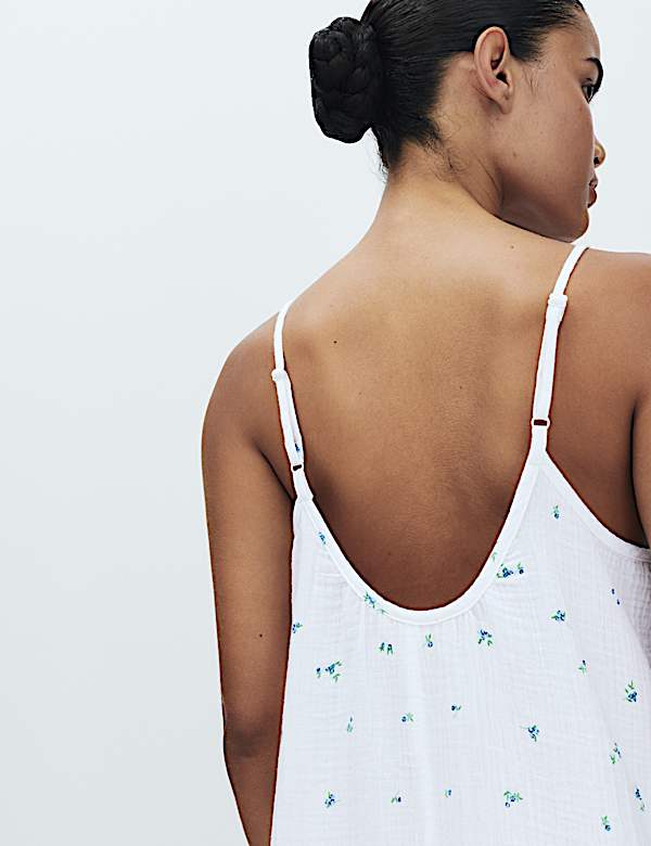 Muslin Printed Short Chemise