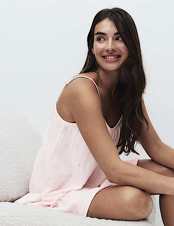 Pure Cotton Muslin Floral Chemsie