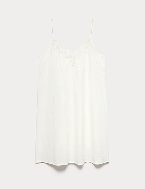 Pure Cotton Lace Trim Chemise - JE