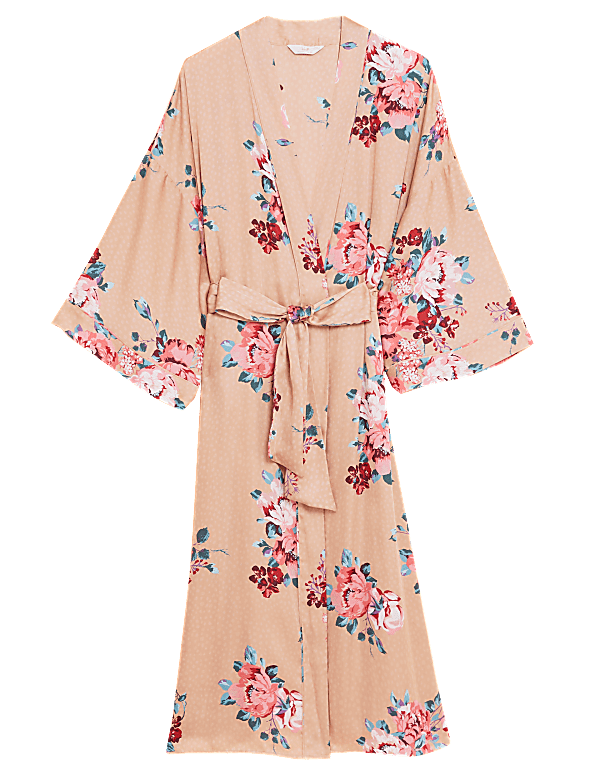 Satin Floral Print Long Wrap