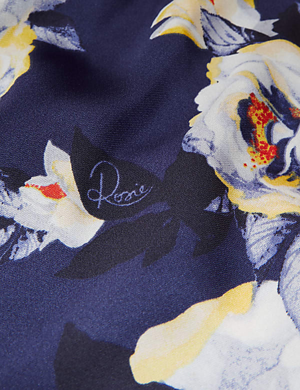 Satin Floral Long Wrap