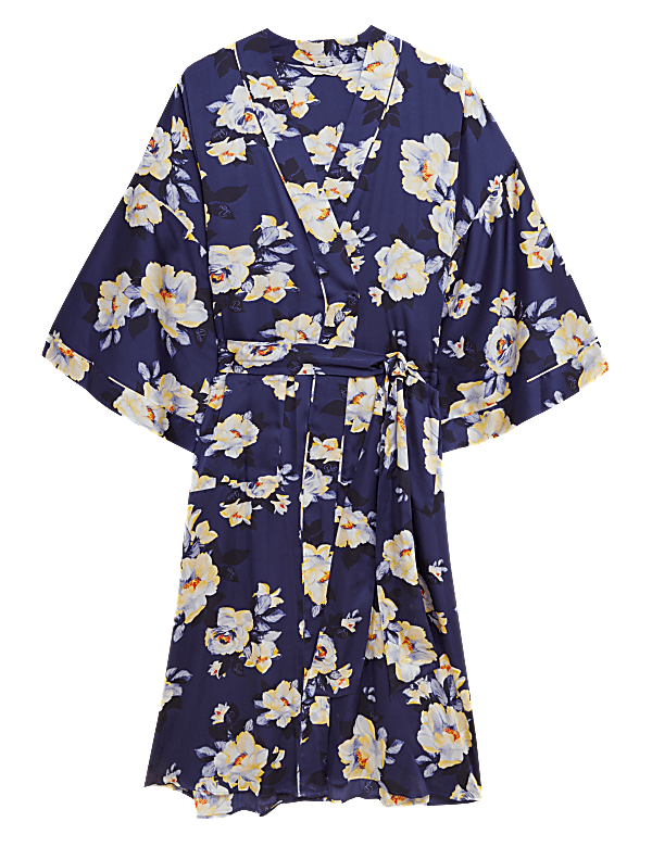 Satin Floral Long Wrap