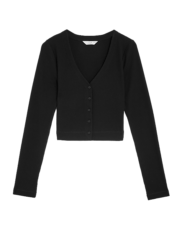 Ribbed Lounge Cropped Cardigan