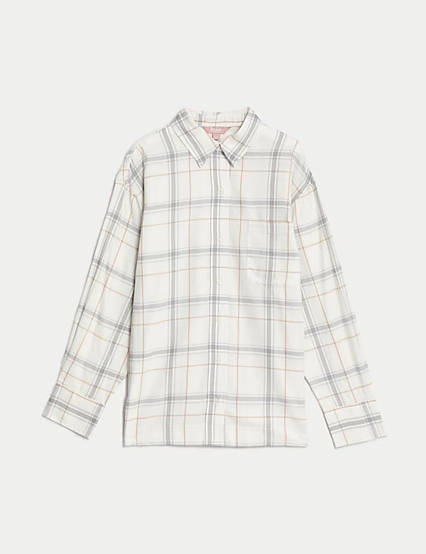 Cotton Rich Woven Checked Lounge Shirt - MX