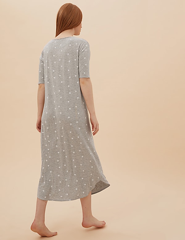 Star Print Long Nightdress