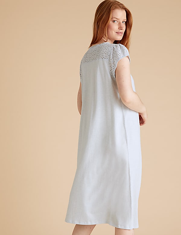 Pure Cotton Broderie Trim Nightdress
