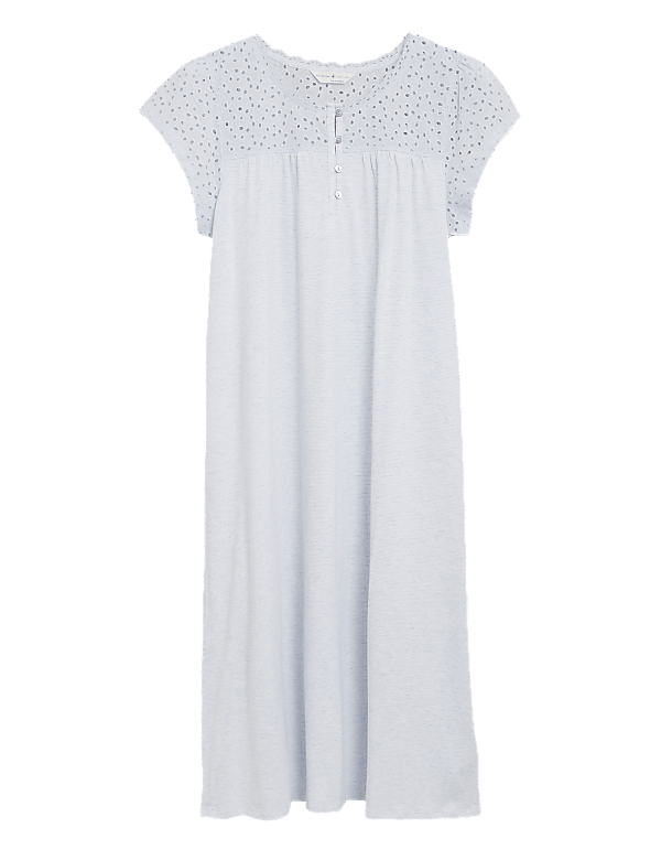 Pure Cotton Broderie Trim Nightdress