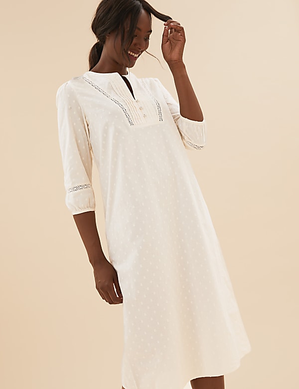 Pure Cotton Dobby Woven Nightdress