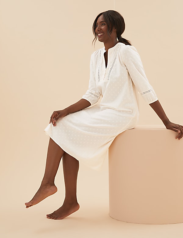 Pure Cotton Dobby Woven Nightdress