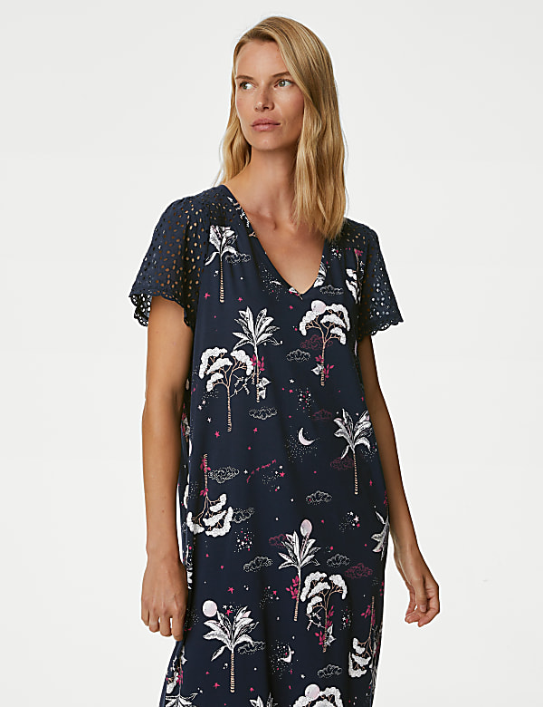 Pure Cotton Printed Long Nightdress