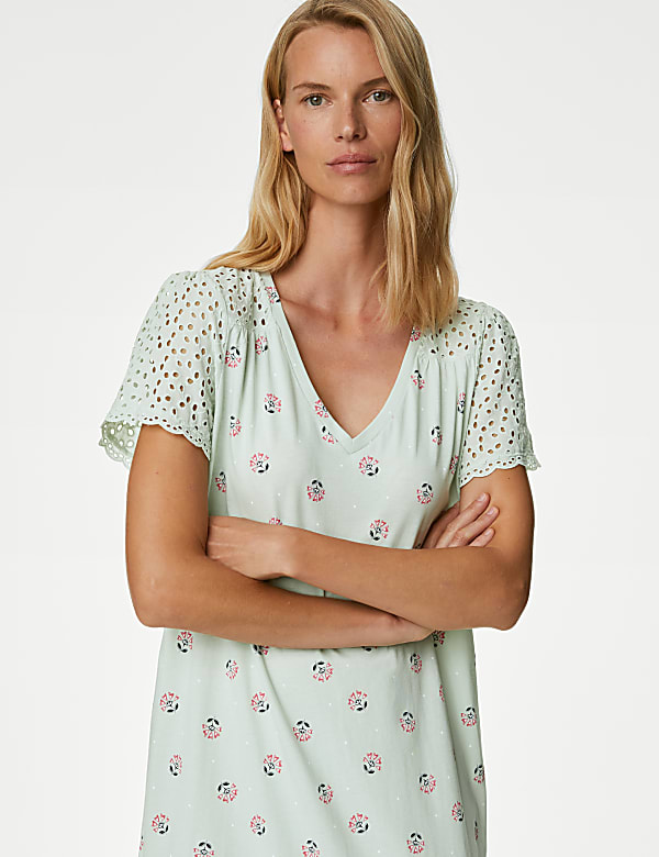 Pure Cotton Floral Broderie Nightdress